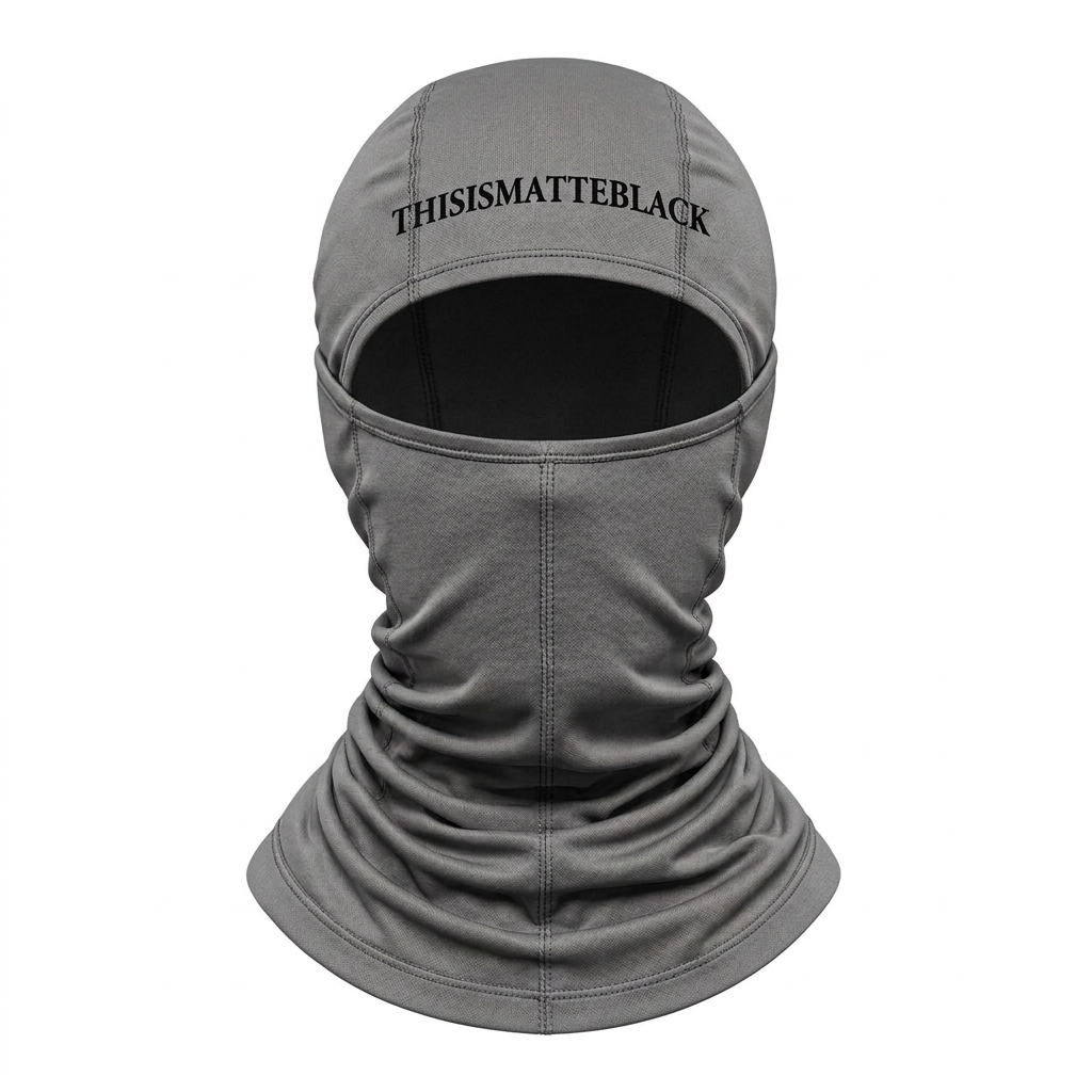 Grey balaclava front, white background