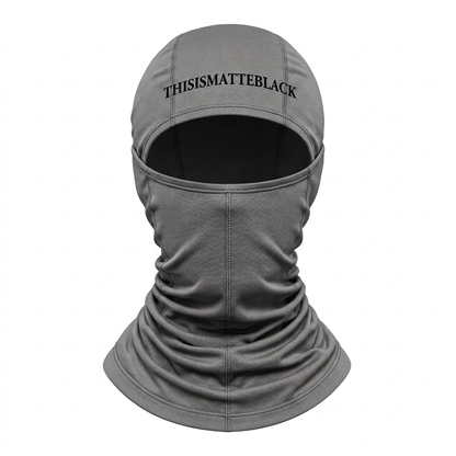 Grey balaclava front, white background