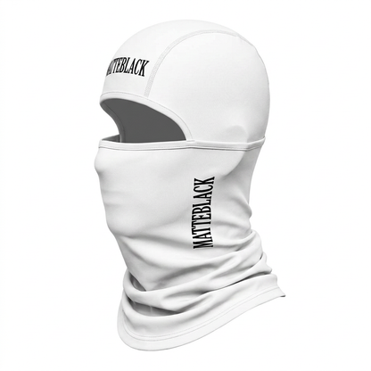 White balaclava side, white background